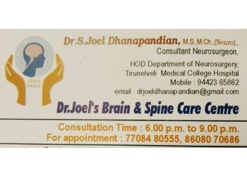 Photo of DR. S. JOEL DHANAPANDIAN, Endoscopic, Microscopic Procedures, Seizures, Back Ache, Hydrocephalus, Shunt Surgery, Intra Cranial Anursym Clippings, Diabetic Neuropathy, Chronic Headaches, Spinal Surgery, Functional Neuro Surgery, Brain Tumour Surgery, Giloma, Meningioma &amp; Spangle Tumour in TIRUNELVELI