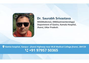 Photo of DR. SAURABH SRIVASTAVA, CONDITIONS TREATED: GI Bleeding, Stricture Management and Liver Fibroscan
TREATMENTS OFFERED: Upper GI Endoscopy, Colonoscopy, ERCP (Endoscopic Retrograde Cholangiopancreatography), Metallic Stenting, Polypectomy, &amp; Endoscopic Ultrasound (EUS) in JHANSI