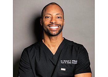 Photo of MICHAEL S. WILLIAMS, CONDITIONS TREATED: Heel Pain, Ingrown Toenail, Neuroma, Bunion, Plantar Fasciitis, Toenail Fungus, Nerve Pain, Toenail Problem and Hammer Toes TREATMENTS OFFERED: Swift Microwave Wart Treatment, Orthotics, General Diagnostic Ultrasound, Minimally Invasive Surgery &amp; Wound Care in CHICAGO
