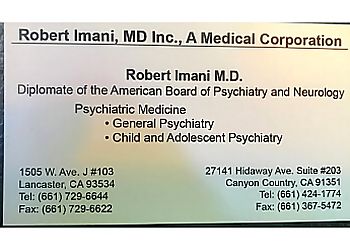 Photo of ROBERT IMANI, CONDITIONS TREATED:
Adjustment, Personality, Manic Depressive and Attention Deficit Disorder, Anxiety, Manic Depressive Disorder, Schizophrenia, Insomnia, Bipolar Disorder, Sleep Disorders, Attention-Deficit/Hyperactivity Disorder (ADHD), ODD &amp; Depression in SANTA CLARITA